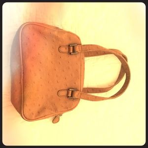 Liz Claiborne ostrich skin 90s beige mini bag!!